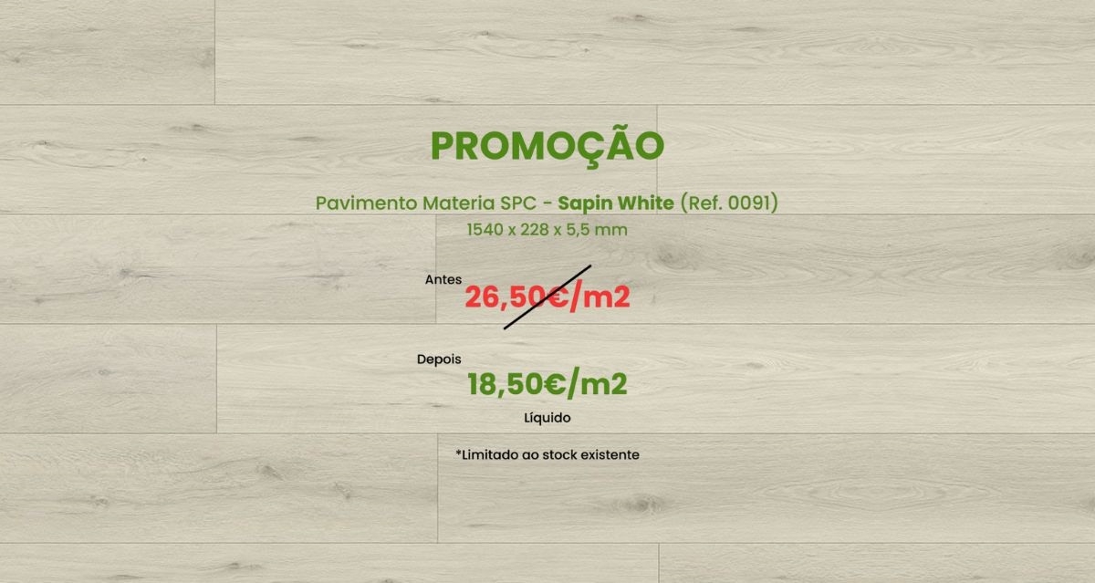 Promoção pavimento vinílico Sapin White